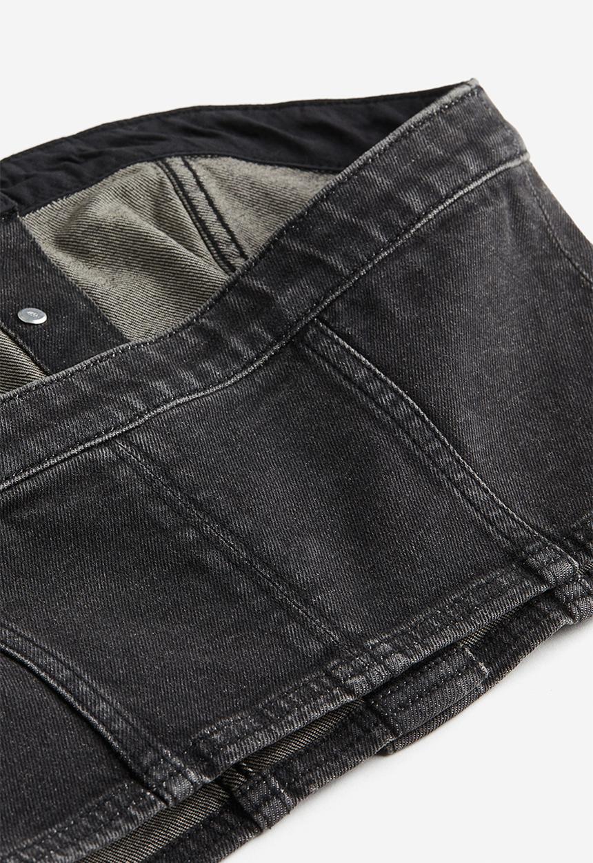 H&M - Denim bustier top - black