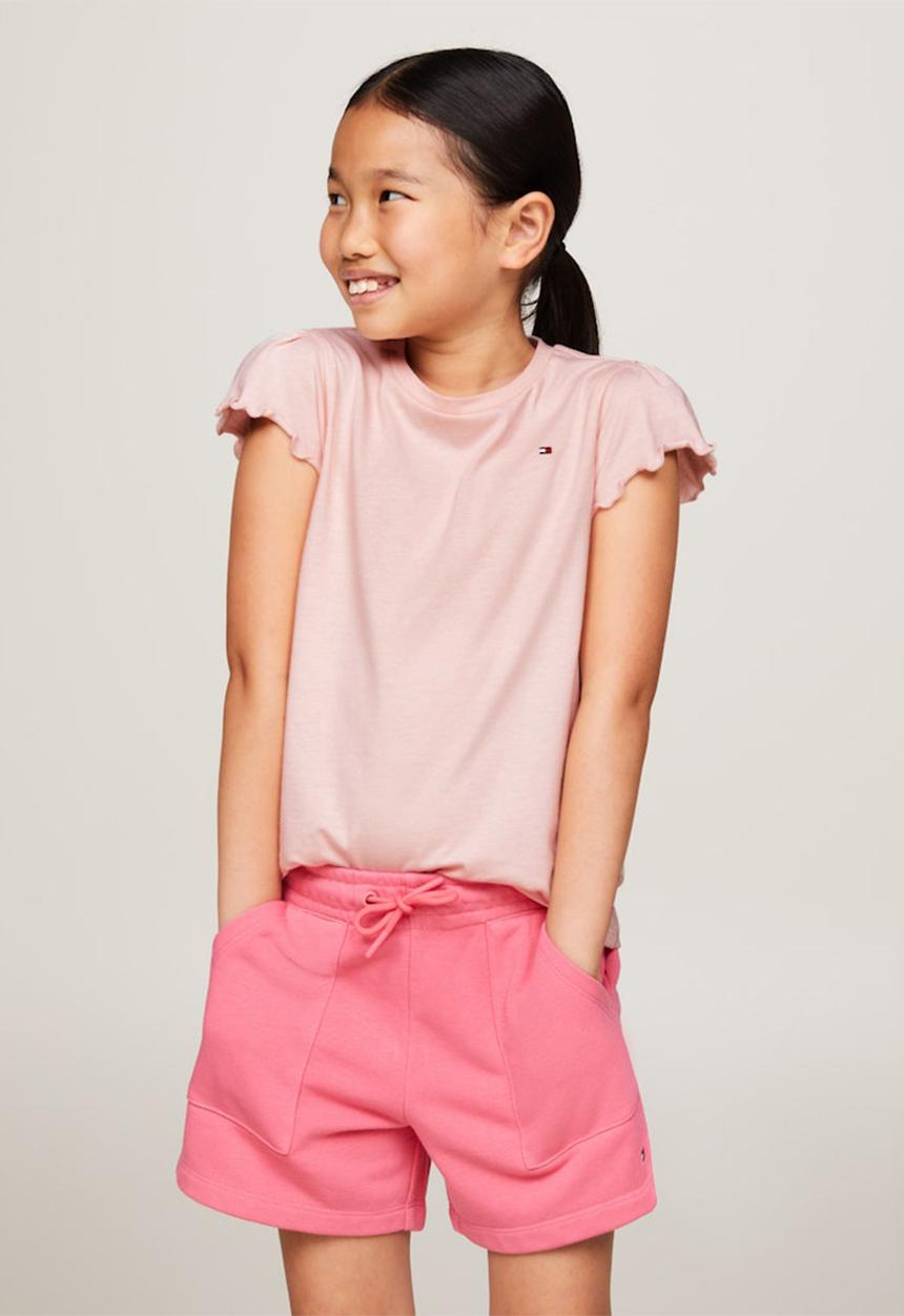 Tommy Hilfiger - Essential ruffle sleeve short sleeve top - whimsy pink