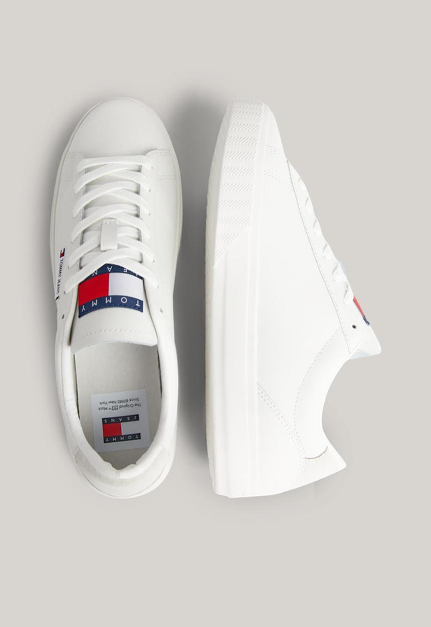 Tommy Hilfiger - Cupsole leather sneaker - ecru