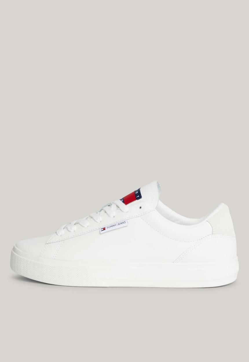 Tommy Hilfiger - Cupsole leather sneaker - ecru