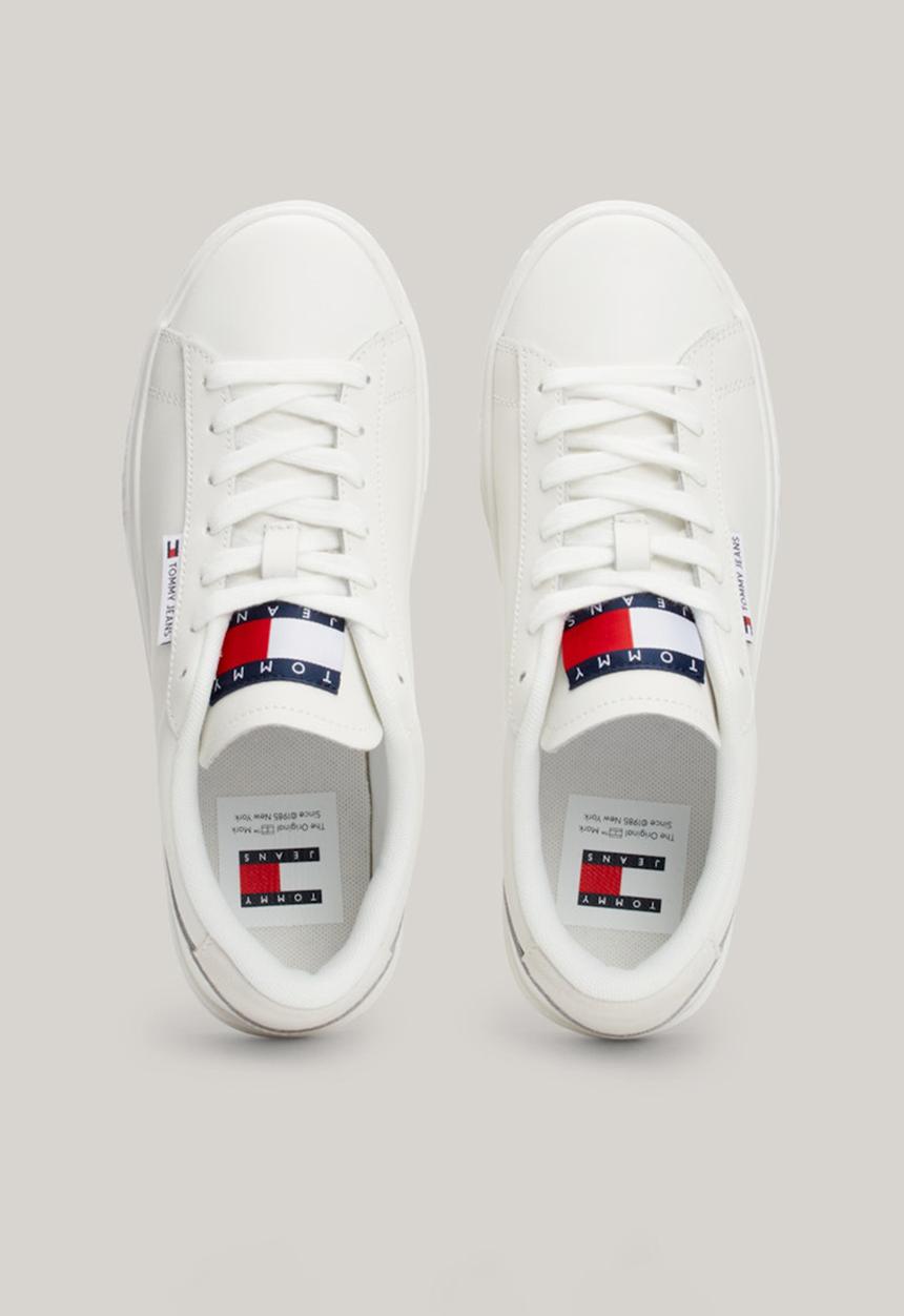 Tommy Hilfiger - Cupsole leather sneaker - ecru