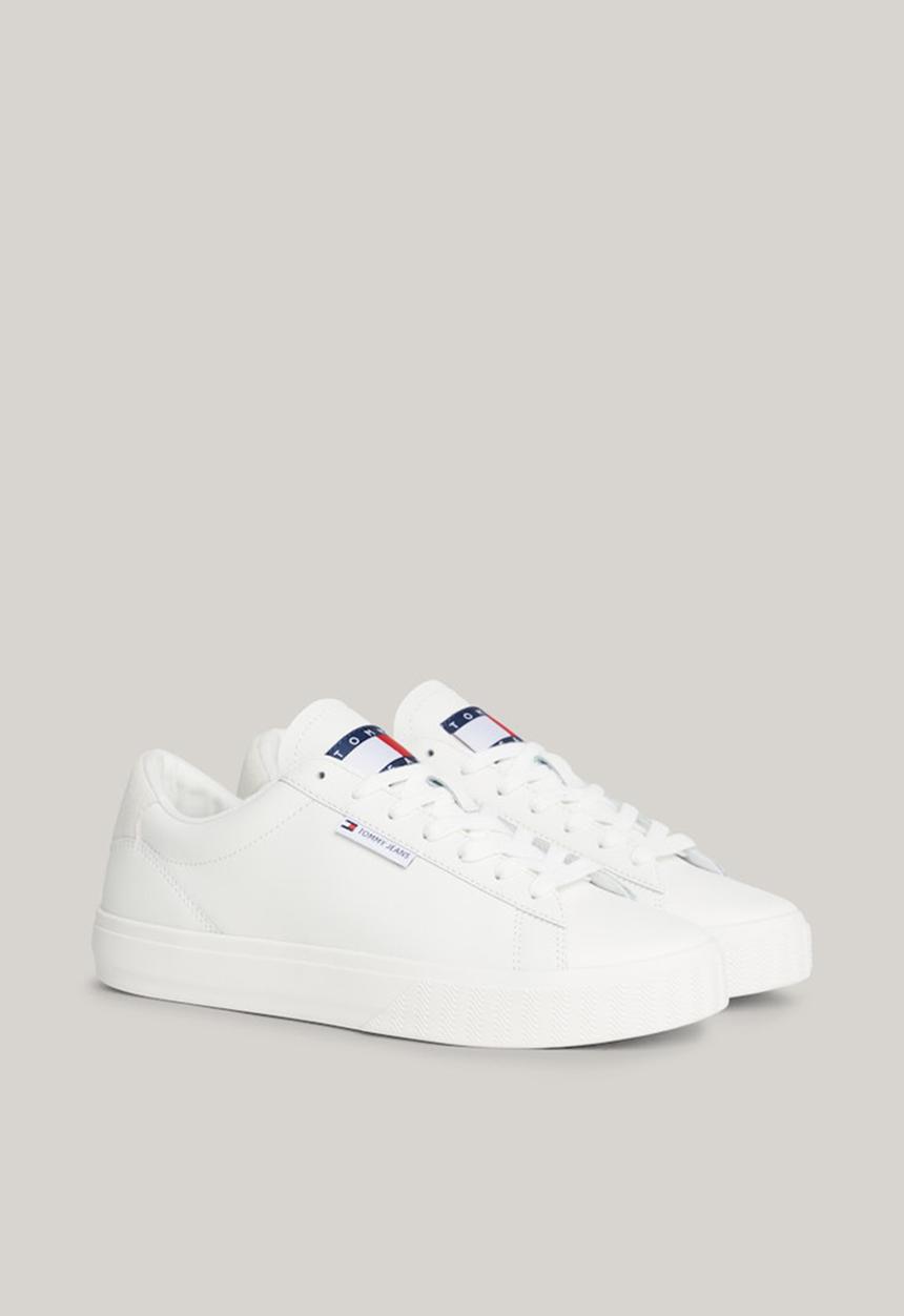Tommy Hilfiger - Cupsole leather sneaker - ecru