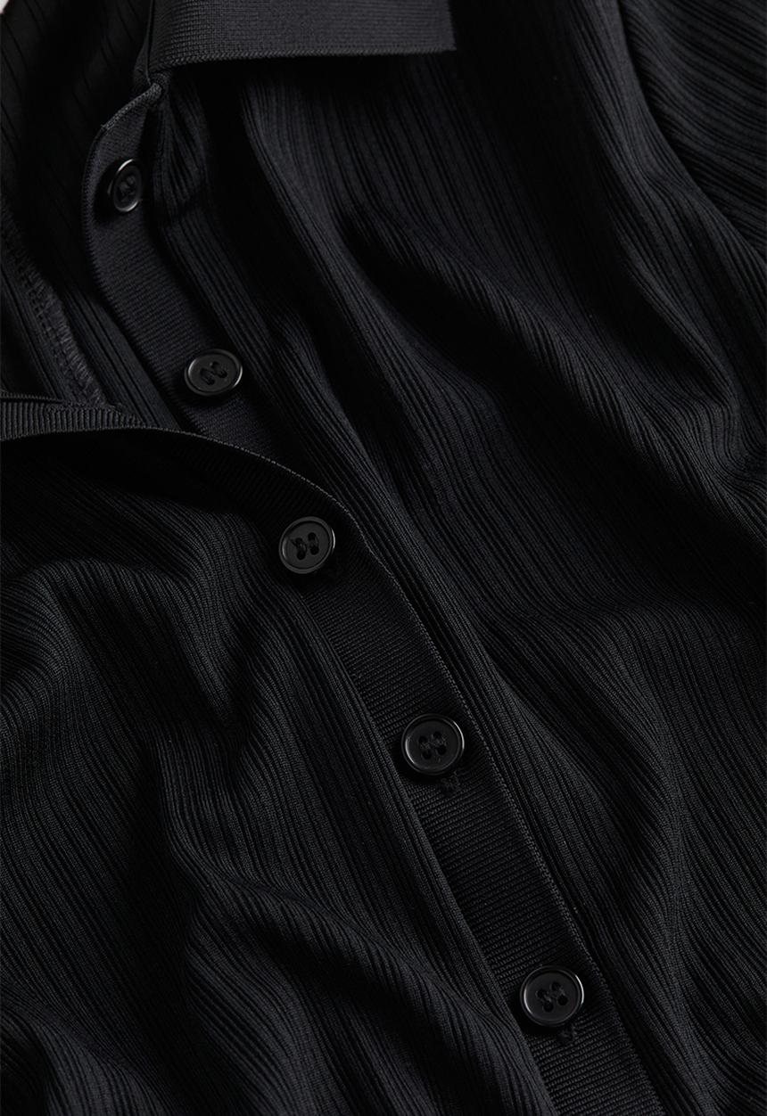 H&M - Collared jersey dress - black