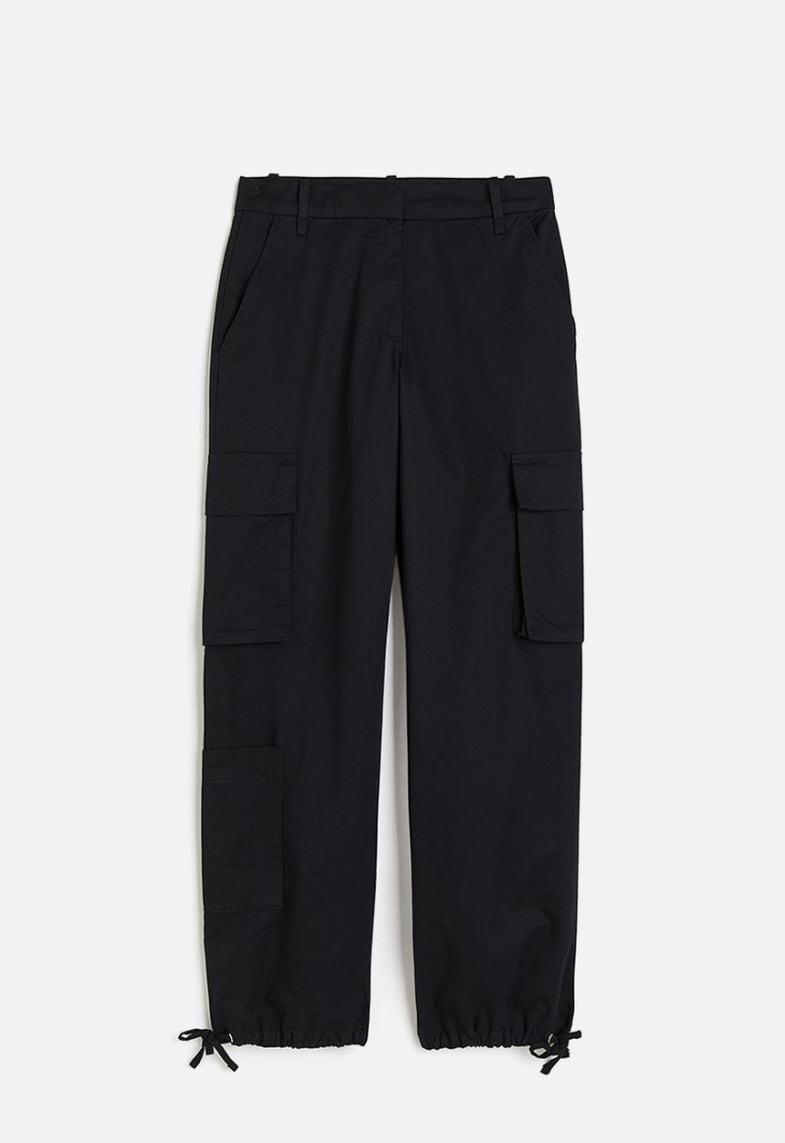 H&M - Twill cargo trousers - black