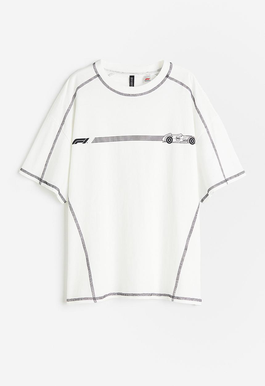 H&M - Oversized printed t-shirt - white multi