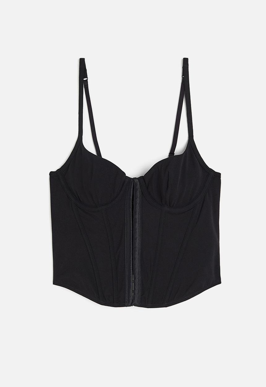 H&M - Non-padded cotton bustier - black
