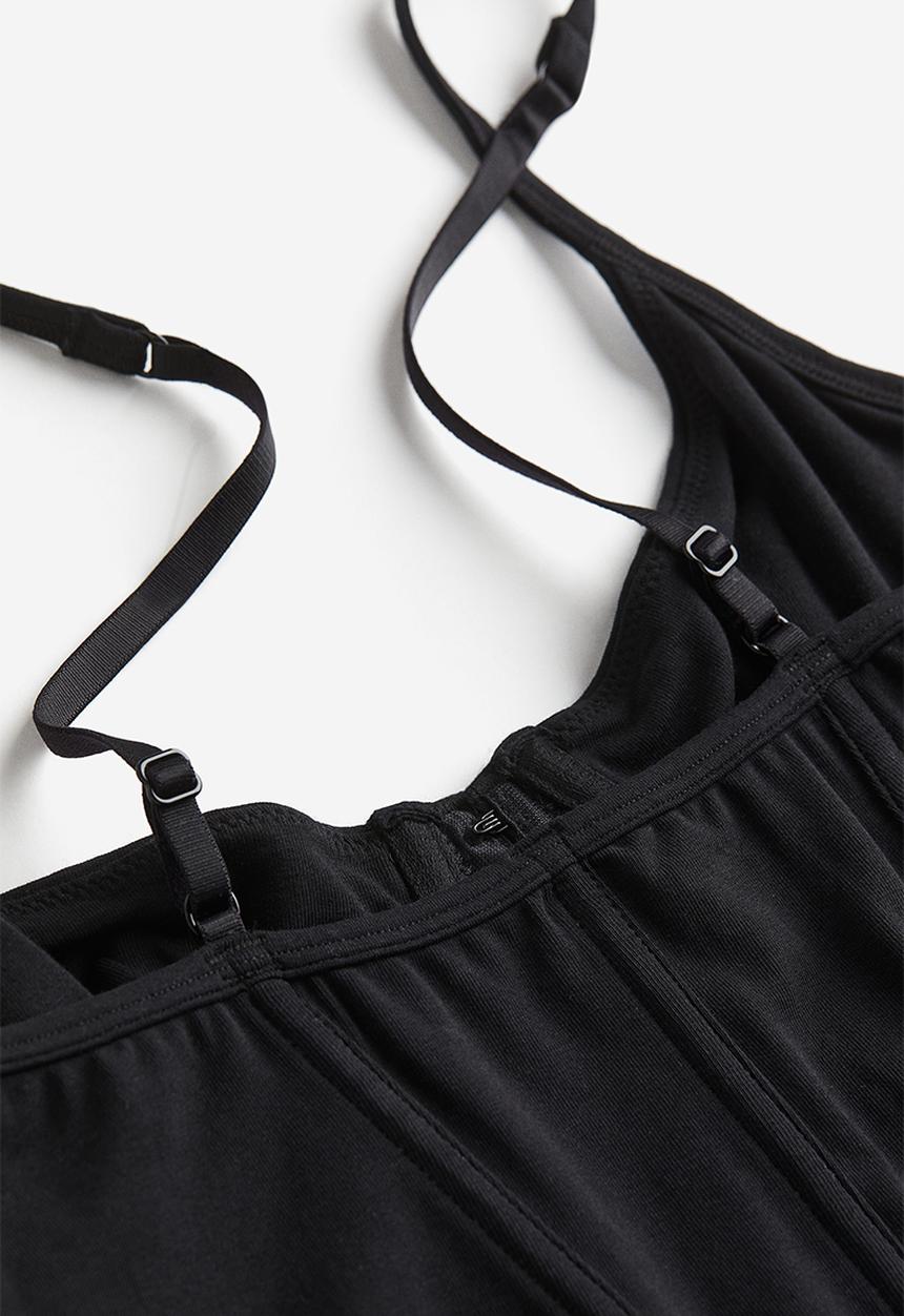 H&M - Non-padded cotton bustier - black
