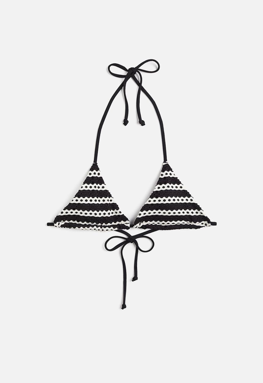 H&M - Triangle bikini top - black multi