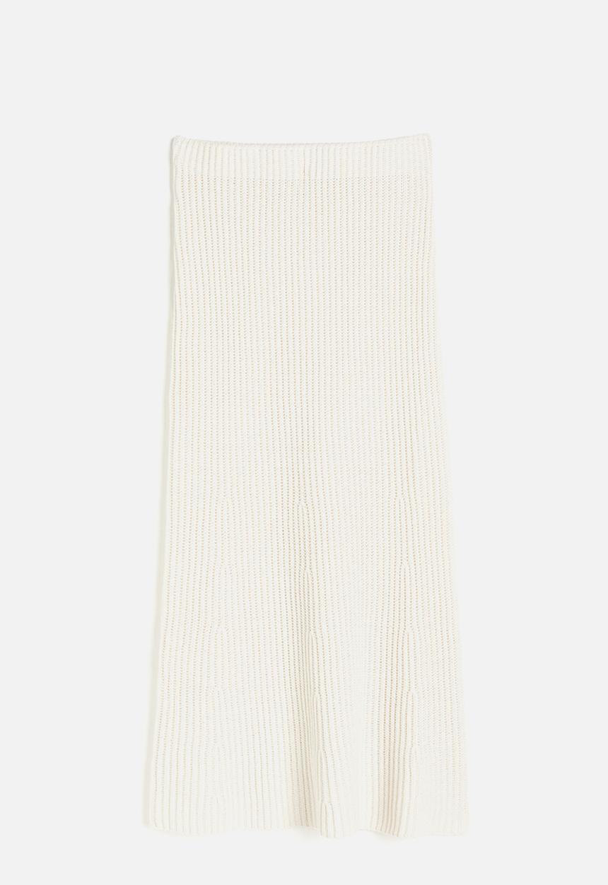 H&M - Rib-knit skirt - white