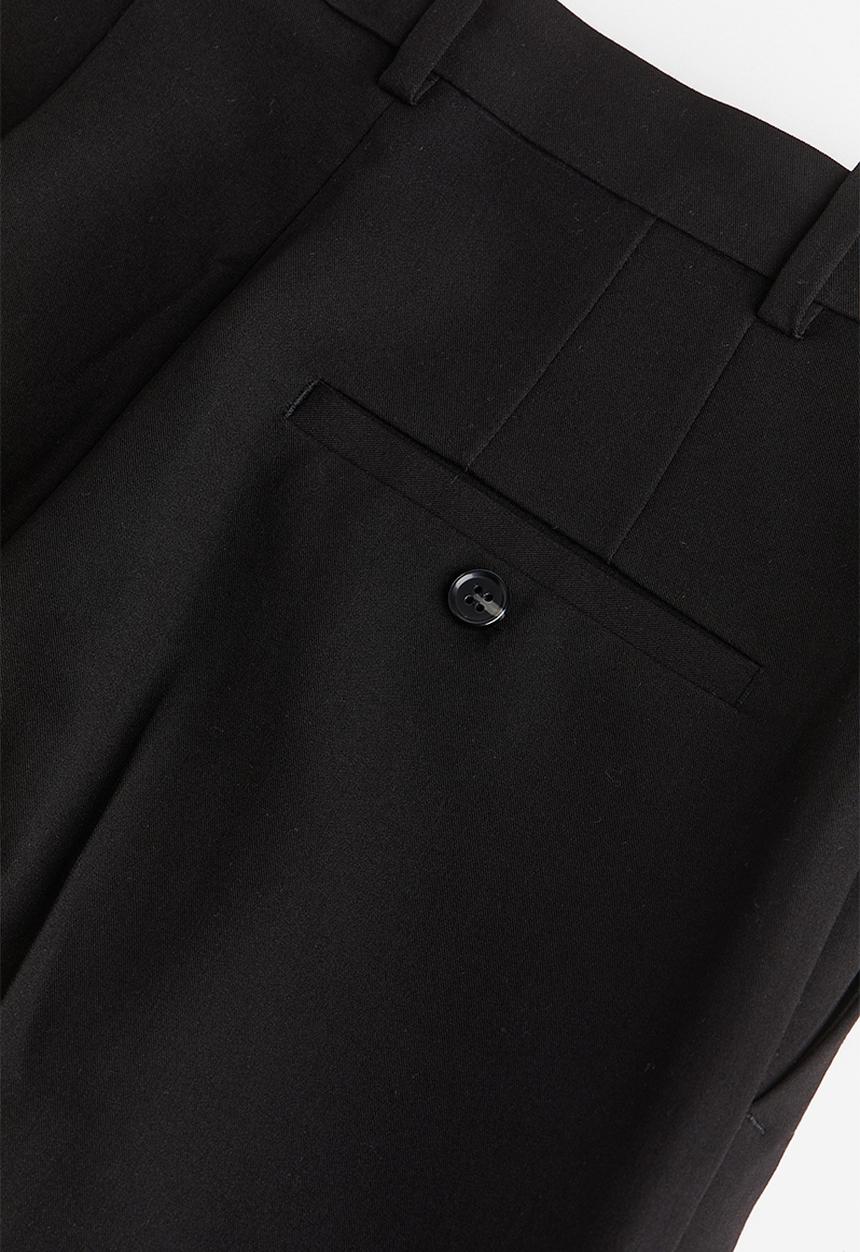 H&M - Wide twill trousers - black
