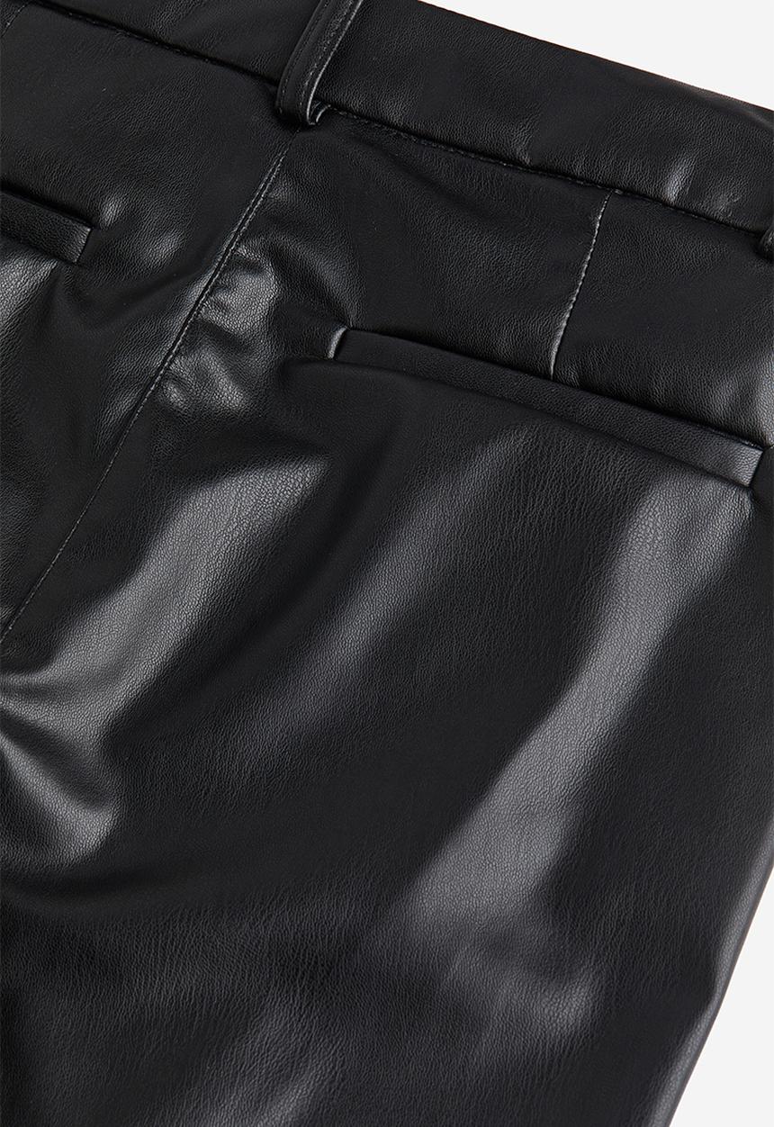 H&M - Coated tailored trousers - black