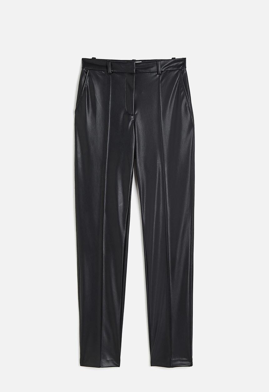 H&M - Coated tailored trousers - black