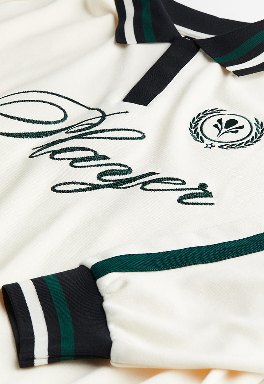 H&M - Embroidered rugby shirt - white