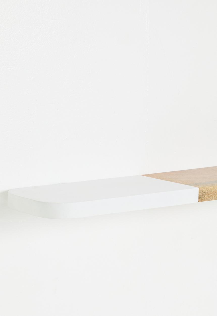 Sixth Floor - Curo marble & solid wood shelf - natural & marble