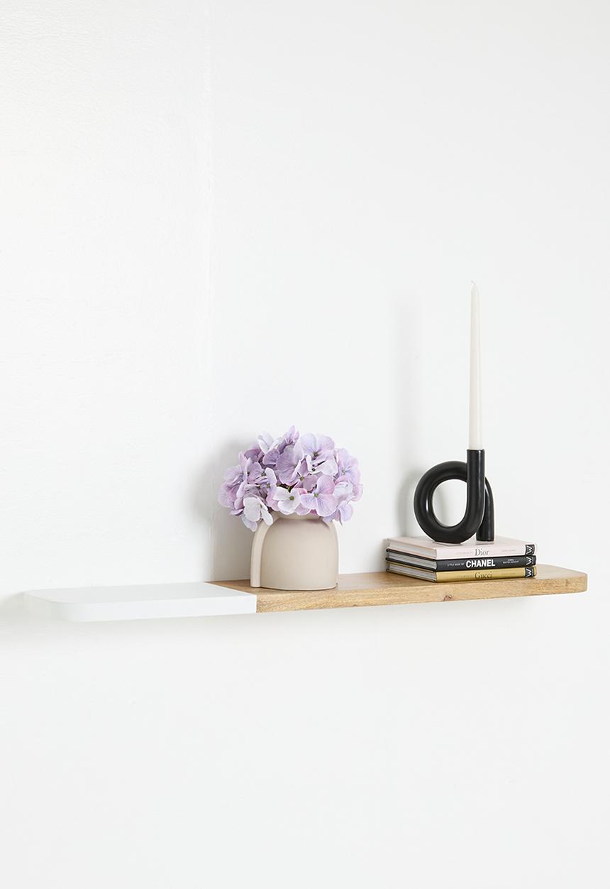 Sixth Floor - Curo marble & solid wood shelf - natural & marble