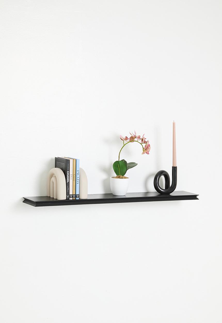 Sixth Floor - Rosalia solid wood shelf - black