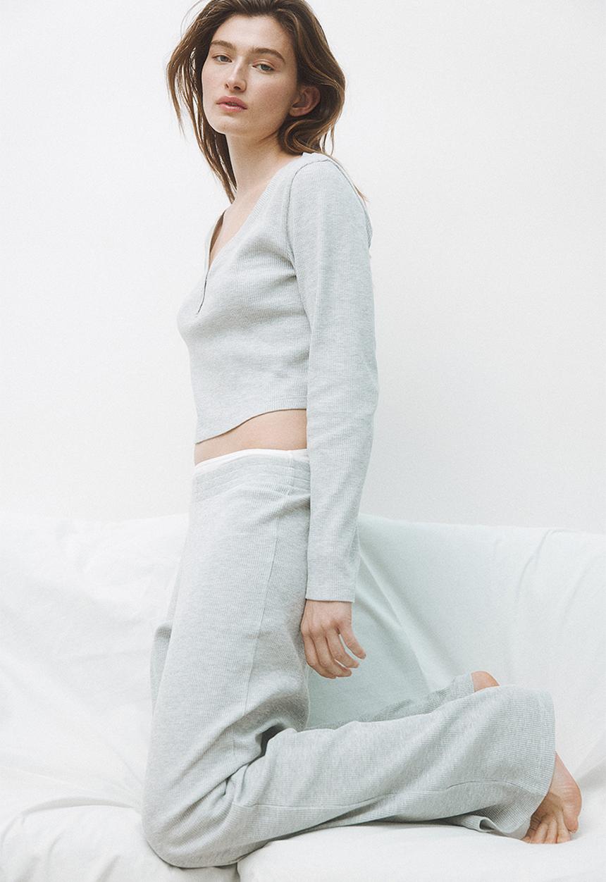 H&M - Waffled pyjamas - grey