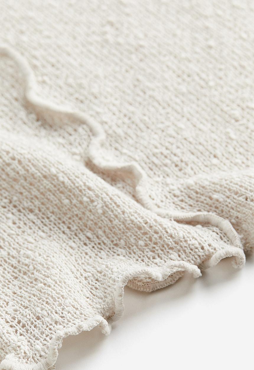 H&M - Overlock-detail knitted top - beige