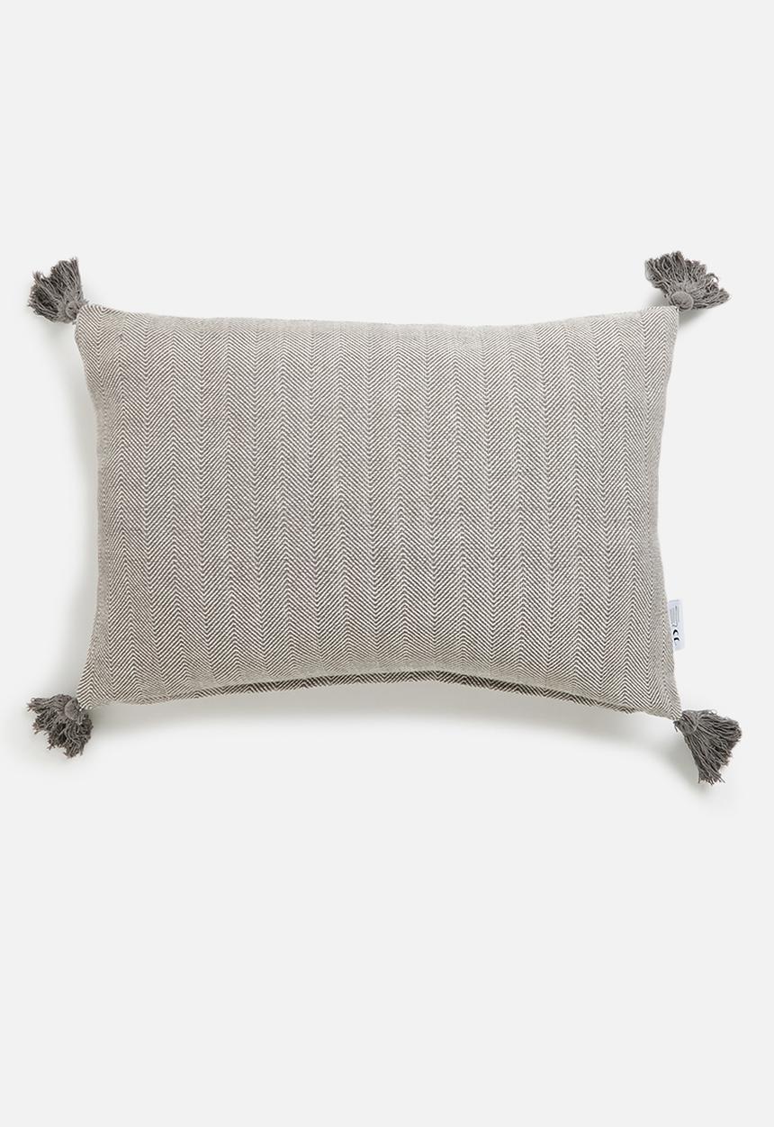 Sixth Floor - Herringbone cushion cover 40x60- Charcoal
