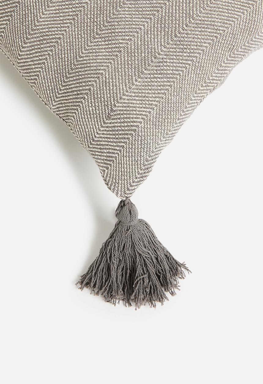 Sixth Floor - Herringbone cushion cover 40x60- Charcoal