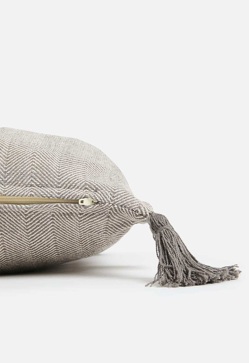 Sixth Floor - Herringbone cushion cover 40x60- Charcoal