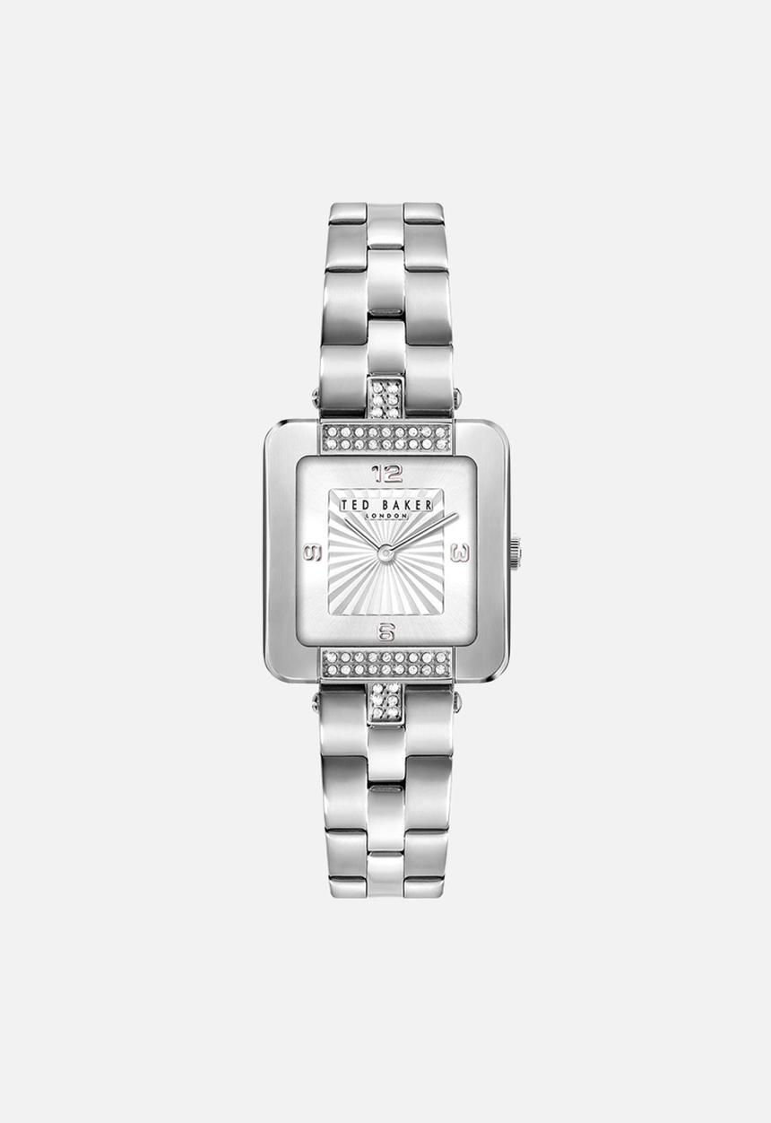 Ted Baker - Recycled sst  case  silver dial silver bracelet  t on the case embesslished with crystals - silver