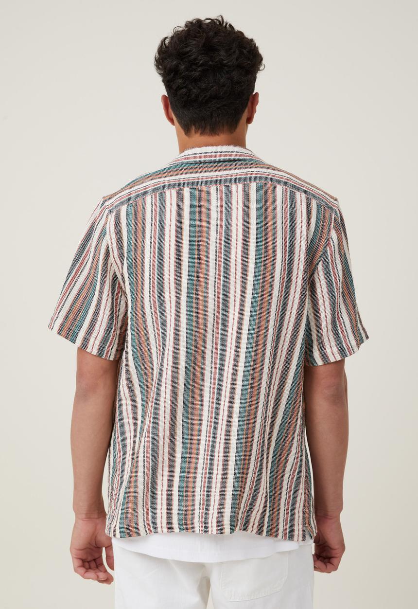 Cotton On - Palma short sleeve shirt - midnight multi stripe