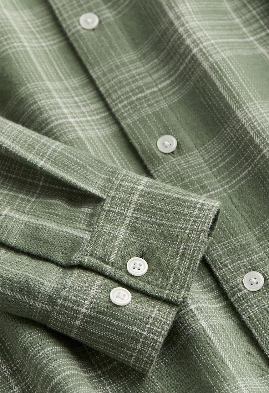 H&M - Regular fit flannel shirt - green