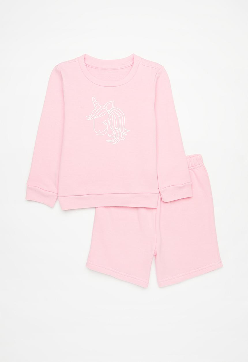 Pop Candy - Sweatshirt & short set - pink