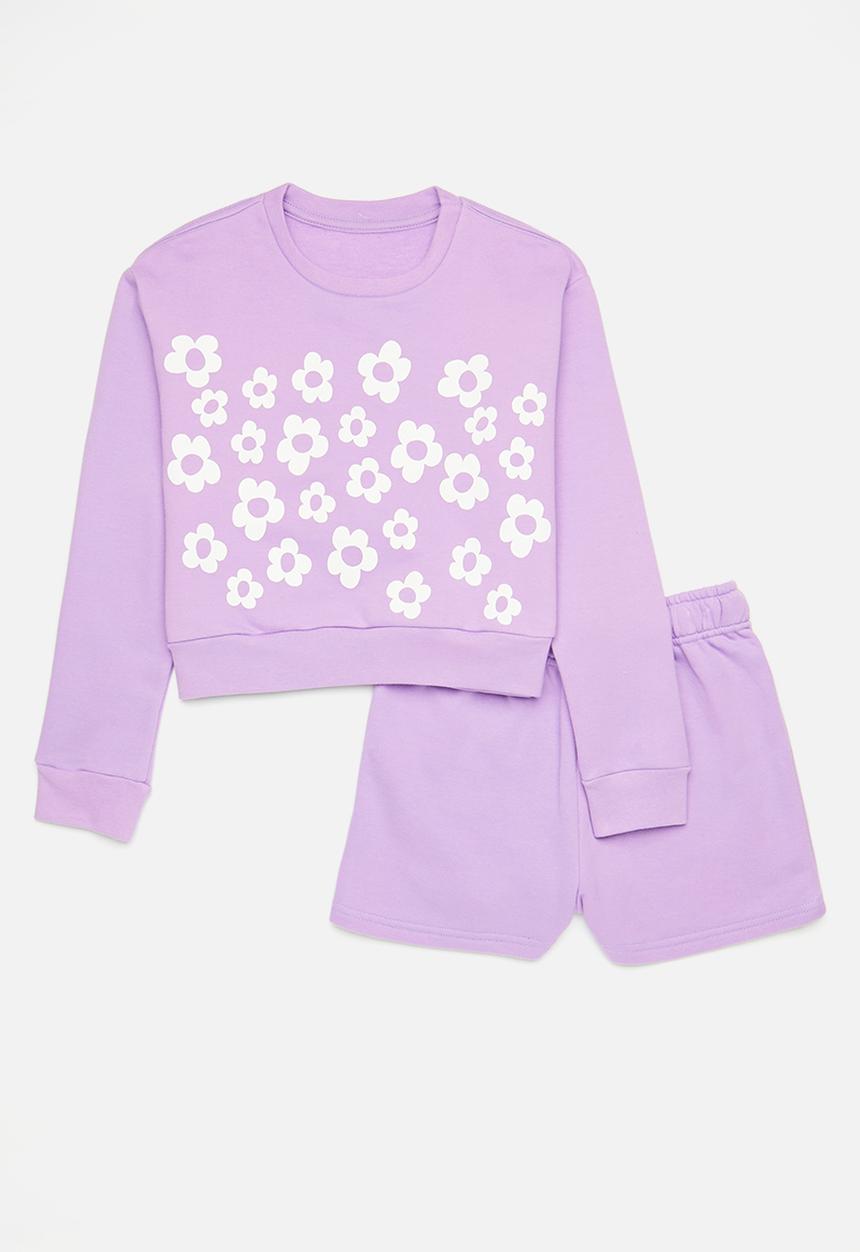 Pop Candy - Sweatshirt & short set-lilac