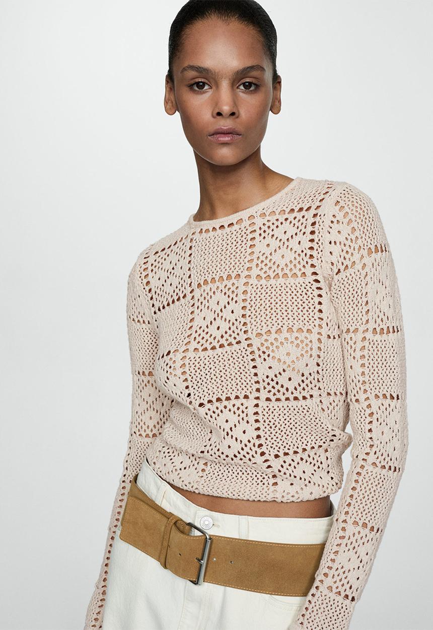 MANGO - Sweater cedar - light pastel beige