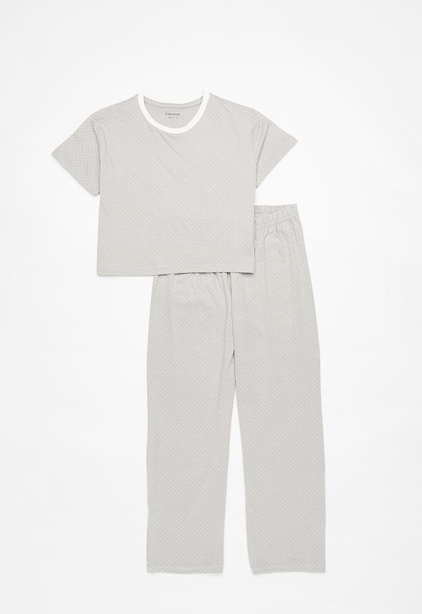 Pop Candy - Tee & pants pj set - grey