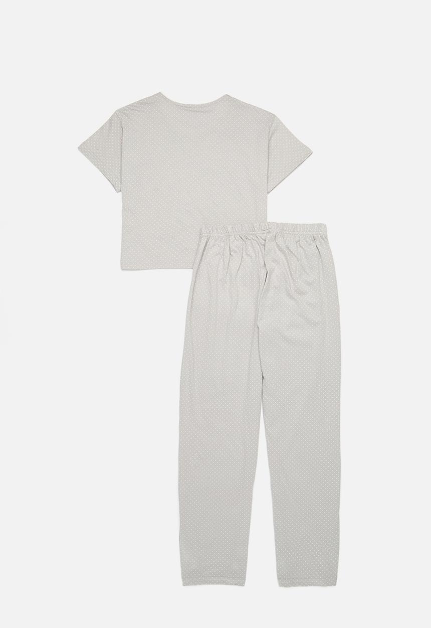 Pop Candy - Tee & pants pj set - grey