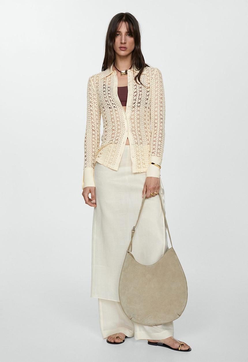 MANGO - Shirt bolton - light beige