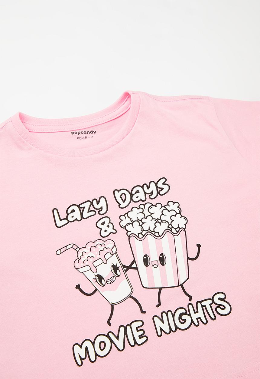 Pop Candy - Tee & pants pj set-pink & stripe