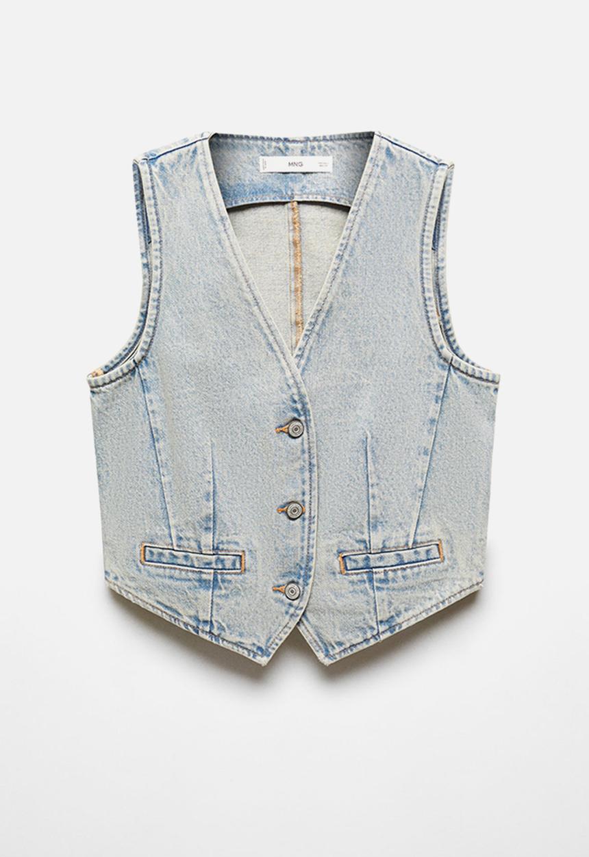 MANGO - Waistcoat Taylor - Open-Blue