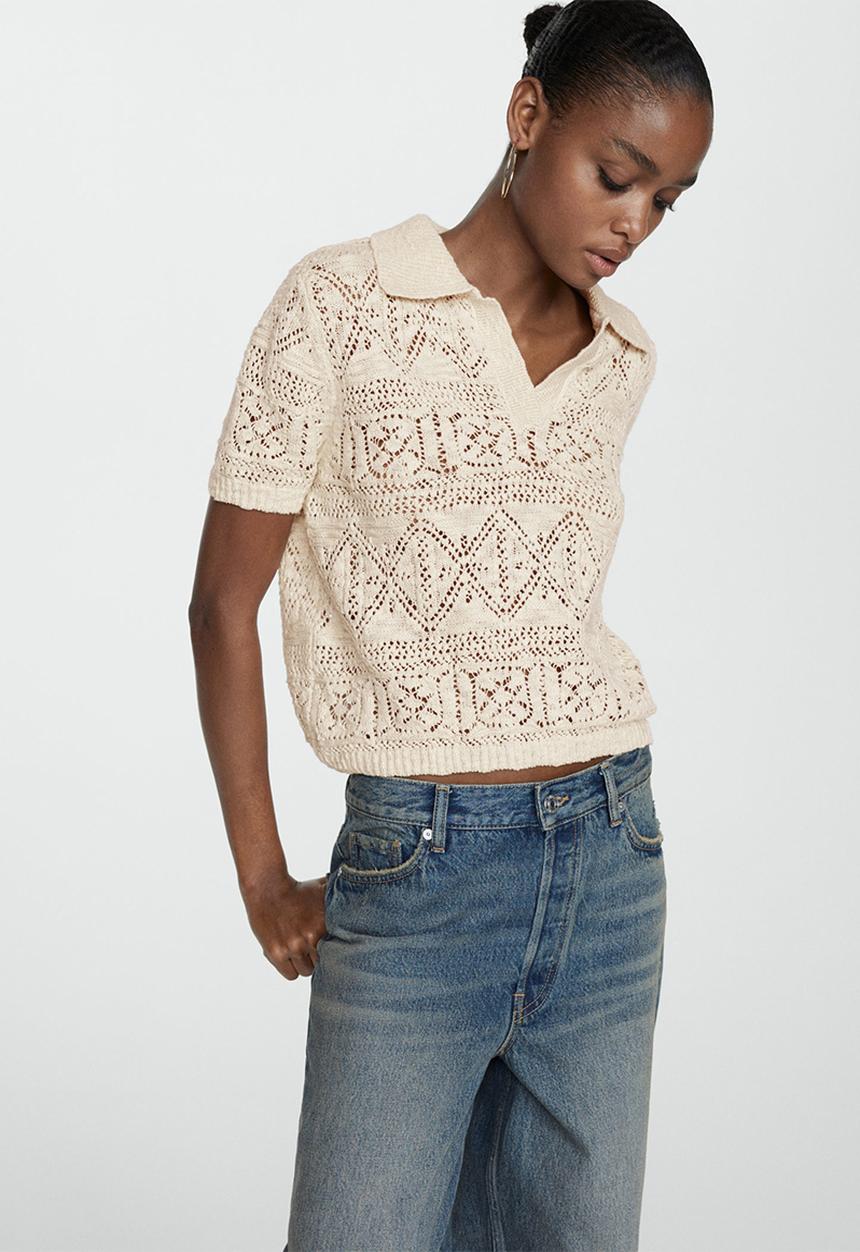 MANGO - Sweater Maldivas - Beige