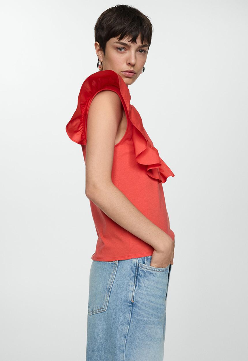MANGO - T-shirt pope - dark pink