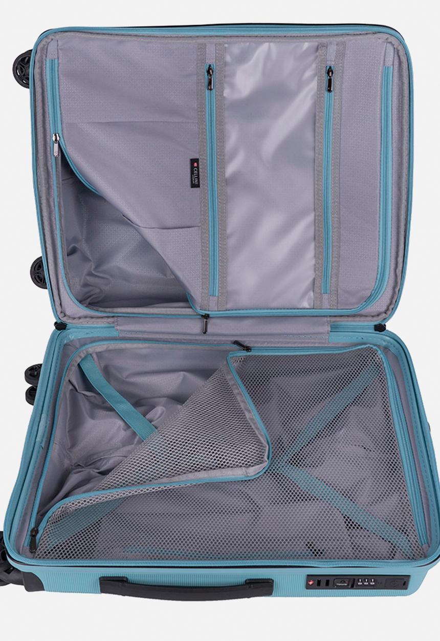 Cellini - Starlite 4-wheel Trolley With TSA Lock - Light Blue
