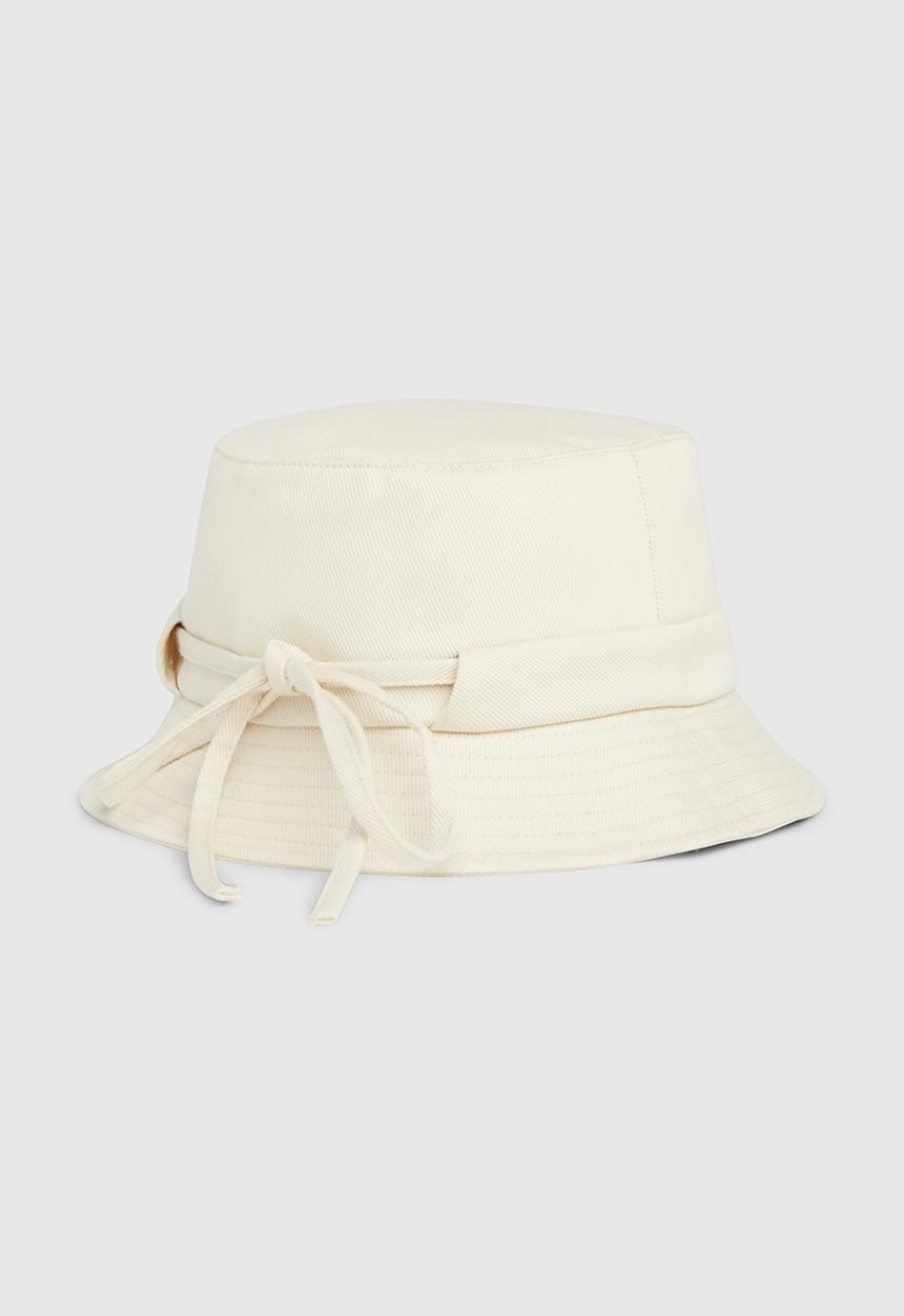 Calvin Klein - Metal lettering canvas bucket - dk ecru