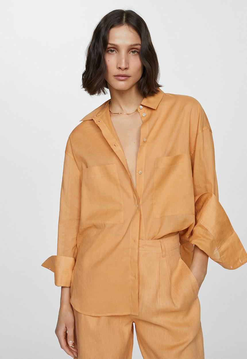 MANGO - Shirt regina - dark yellow