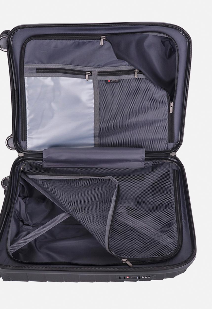 Cellini - Grande 4-Wheel Tralley With TSA Lock - Black