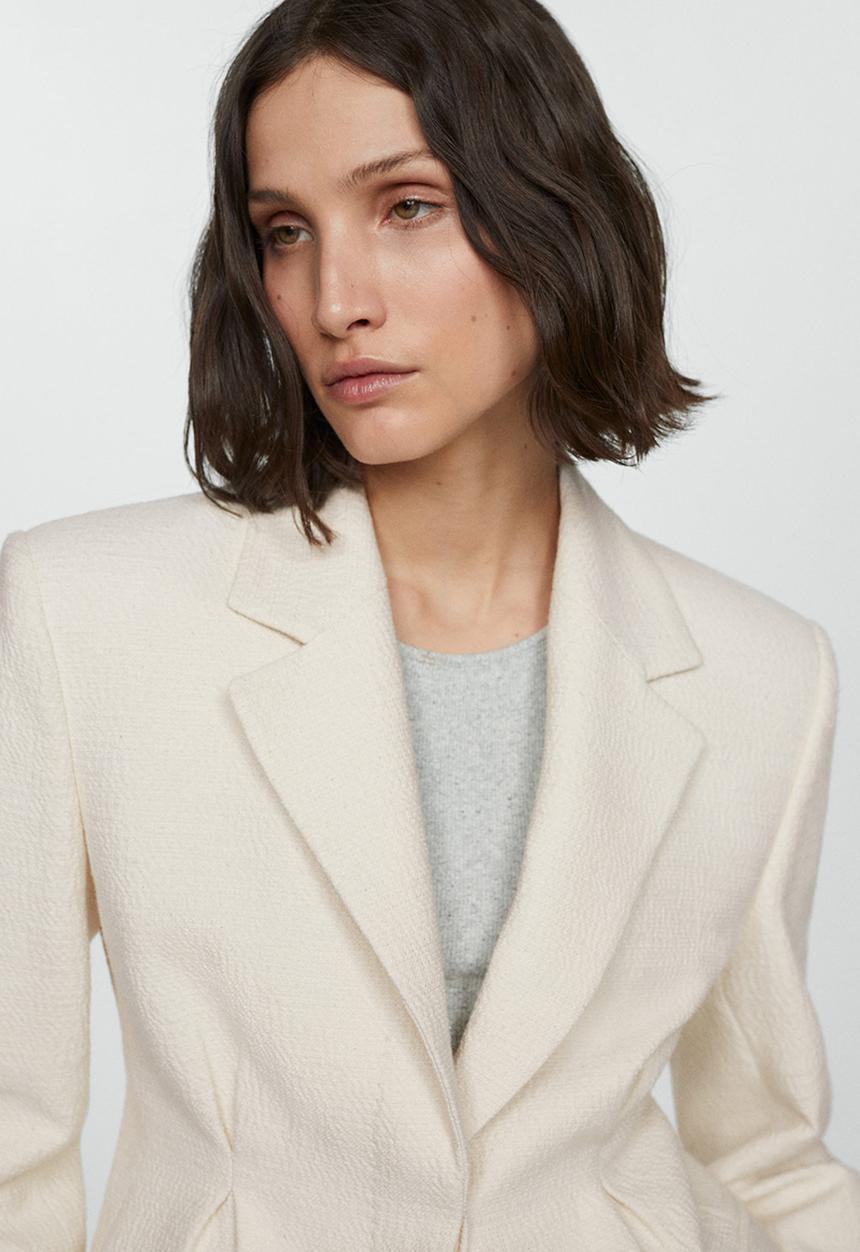 MANGO - Blazer dickens - light beige