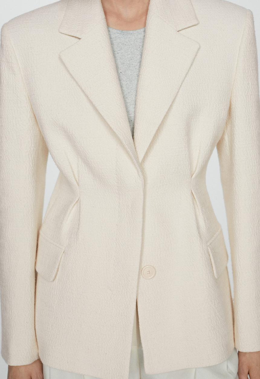 MANGO - Blazer dickens - light beige