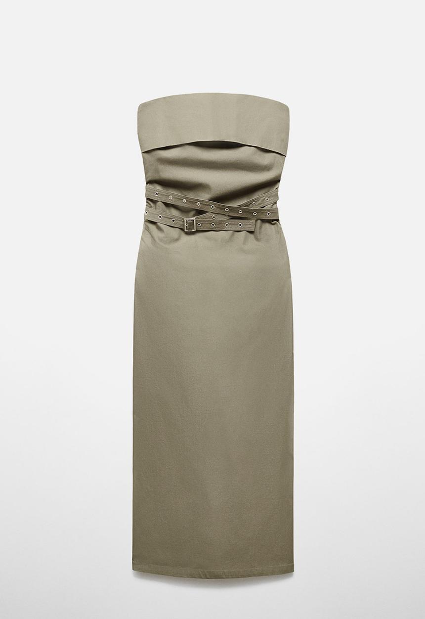 MANGO - Dress belty - beige/khaki