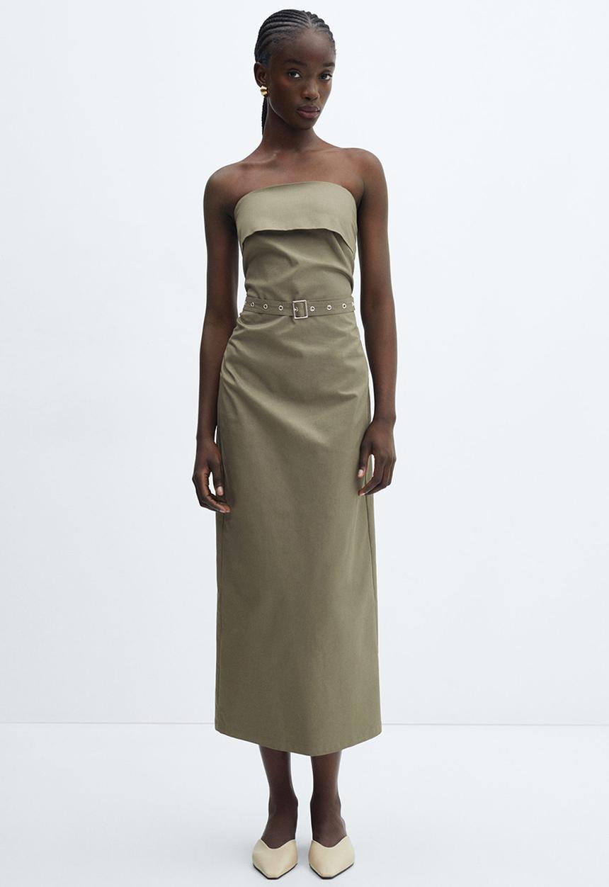 MANGO - Dress belty - beige/khaki