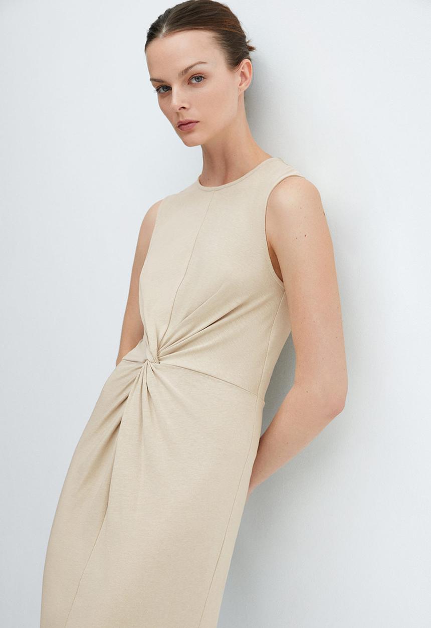 MANGO - Dress fertina - beige