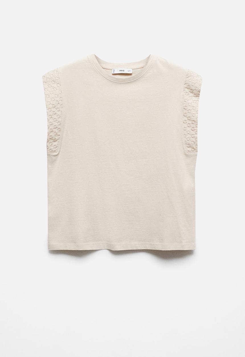 MANGO - T-shirt maria - beige