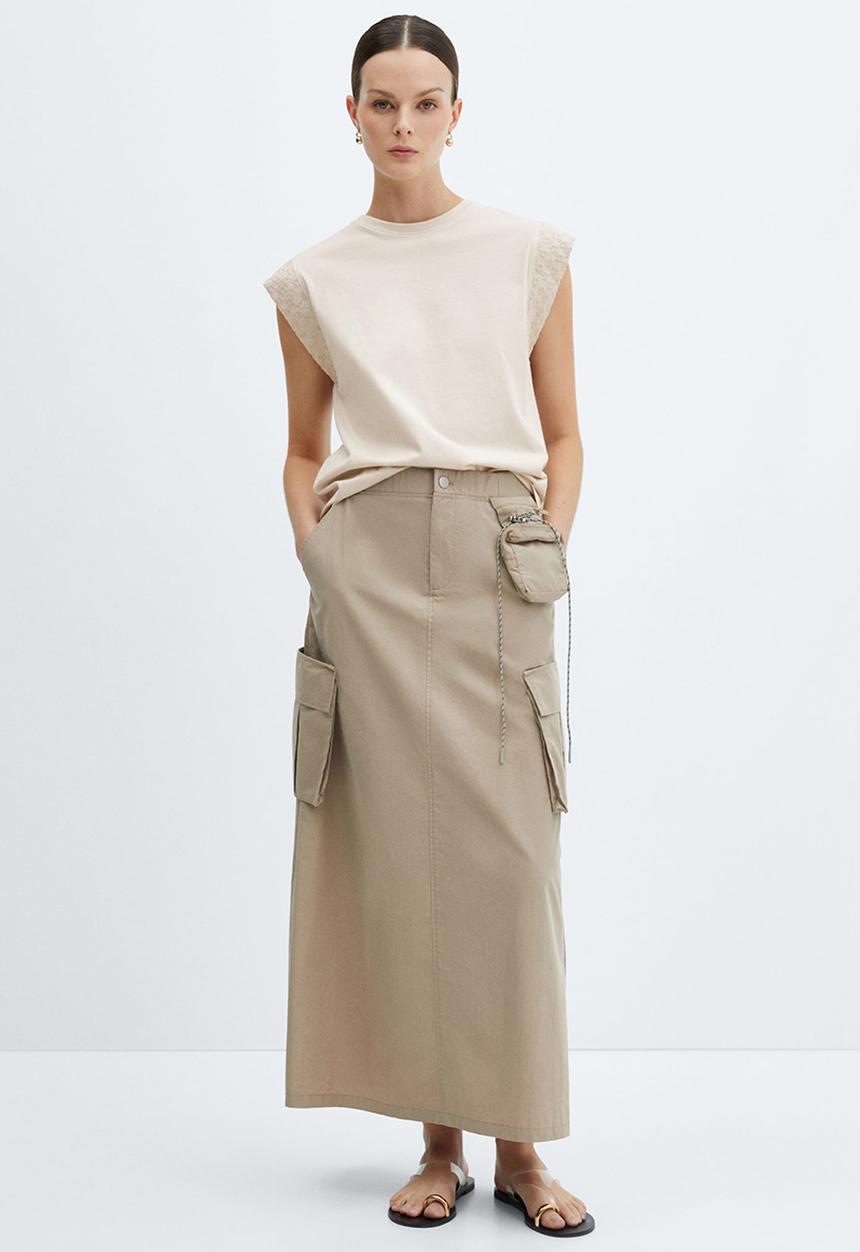 MANGO - T-shirt maria - beige