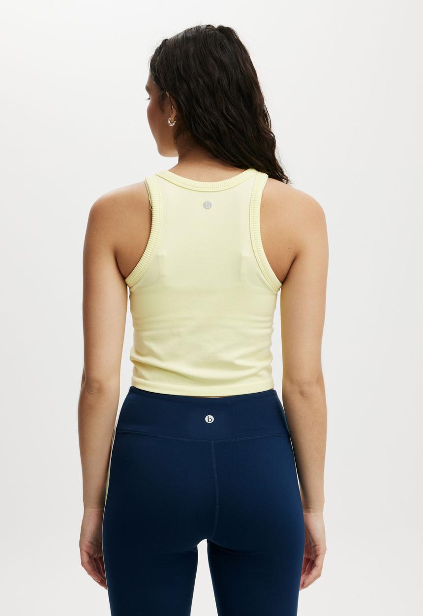 Seamless Ringer Tank-Yellow Dream